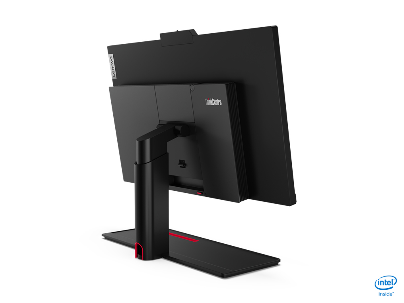 Rückansicht eines Lenovo ThinkCentre All-in-One-Computers.