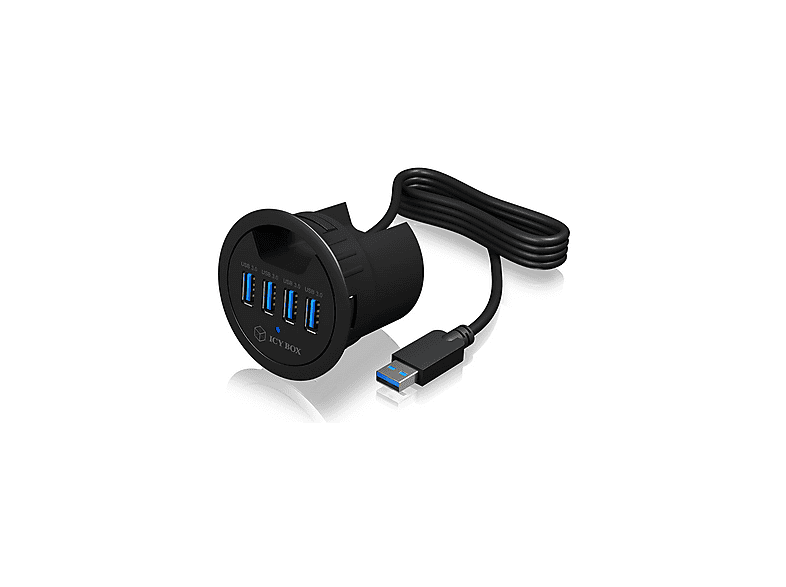 ICY BOX IB-HUB1403, Hub USB, Schwarz | SATURN