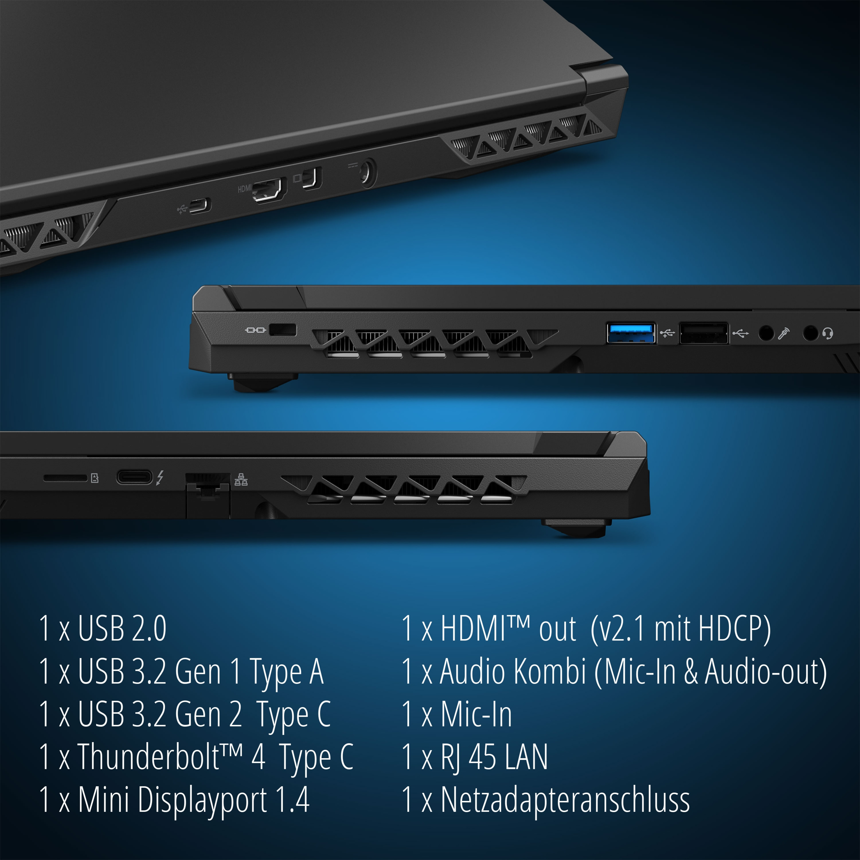 MEDION Erazer Deputy P30 30033695, Gaming Zoll Display, W11H 16 RAM, mit i7 1 16 N SSD, TB Notebook schwarz GB 15,6