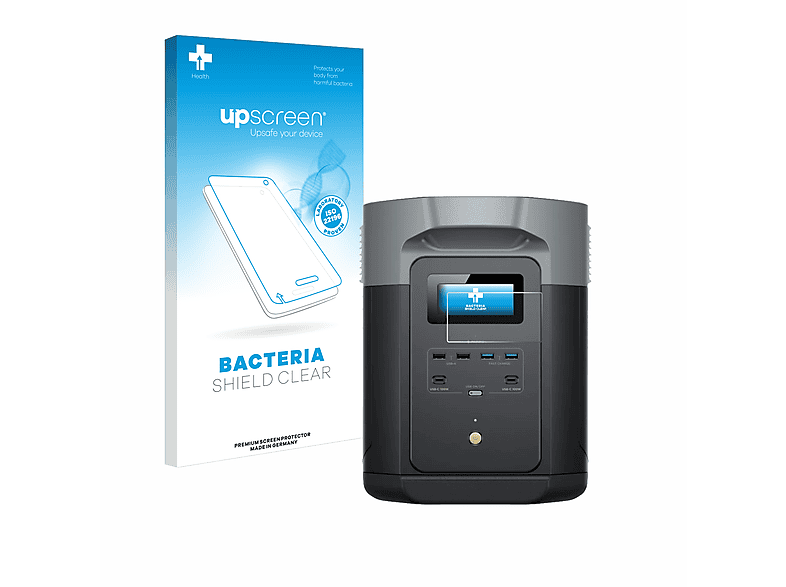 UPSCREEN antibakteriell klare Schutzfolie(für EcoFlow 2 Max) DELTA