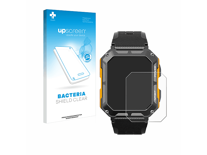 UPSCREEN antibakteriell klare Schutzfolie(für Njord Gear The Indestructible Smartwatch)