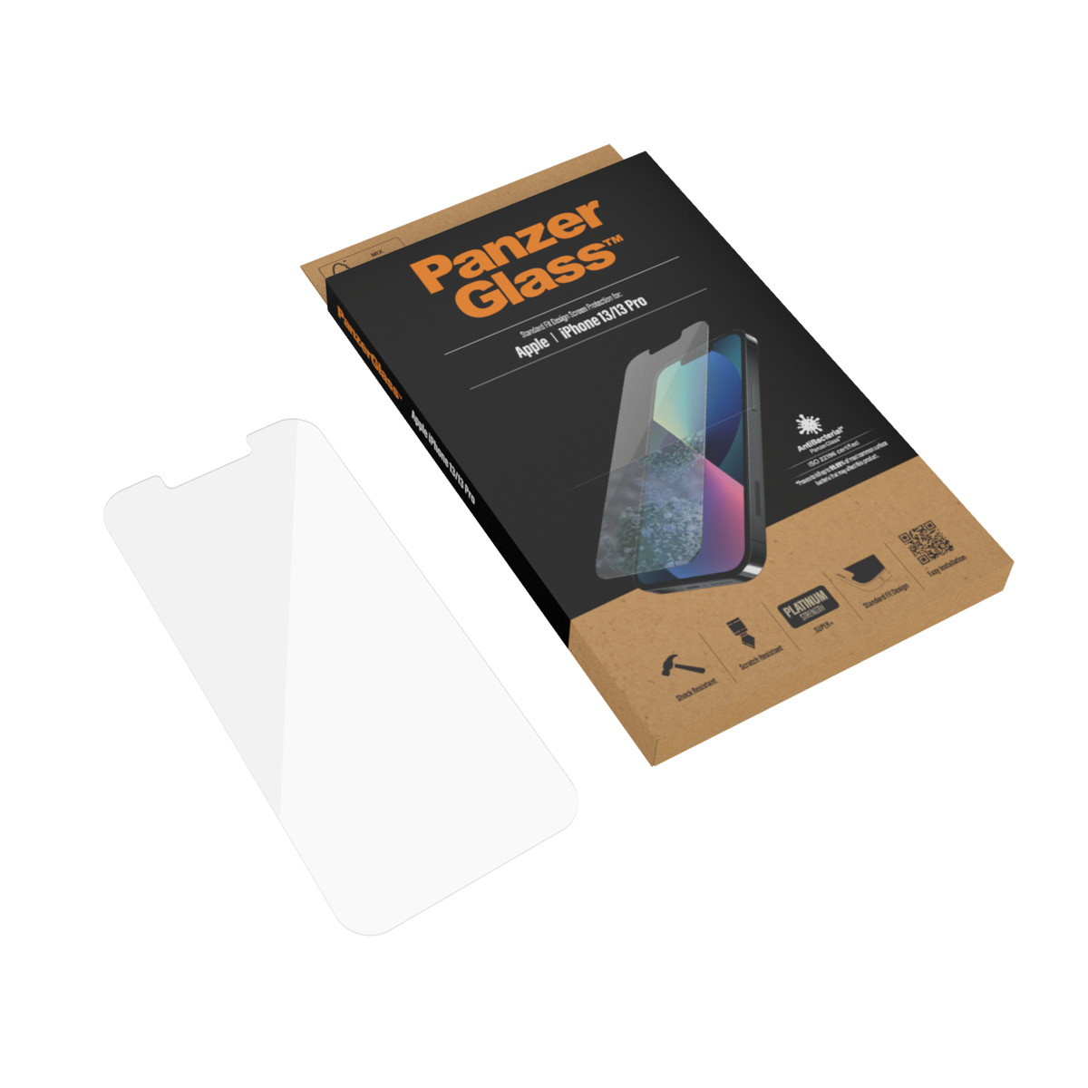 Scatola e protezione schermo per iPhone 13 Pro.