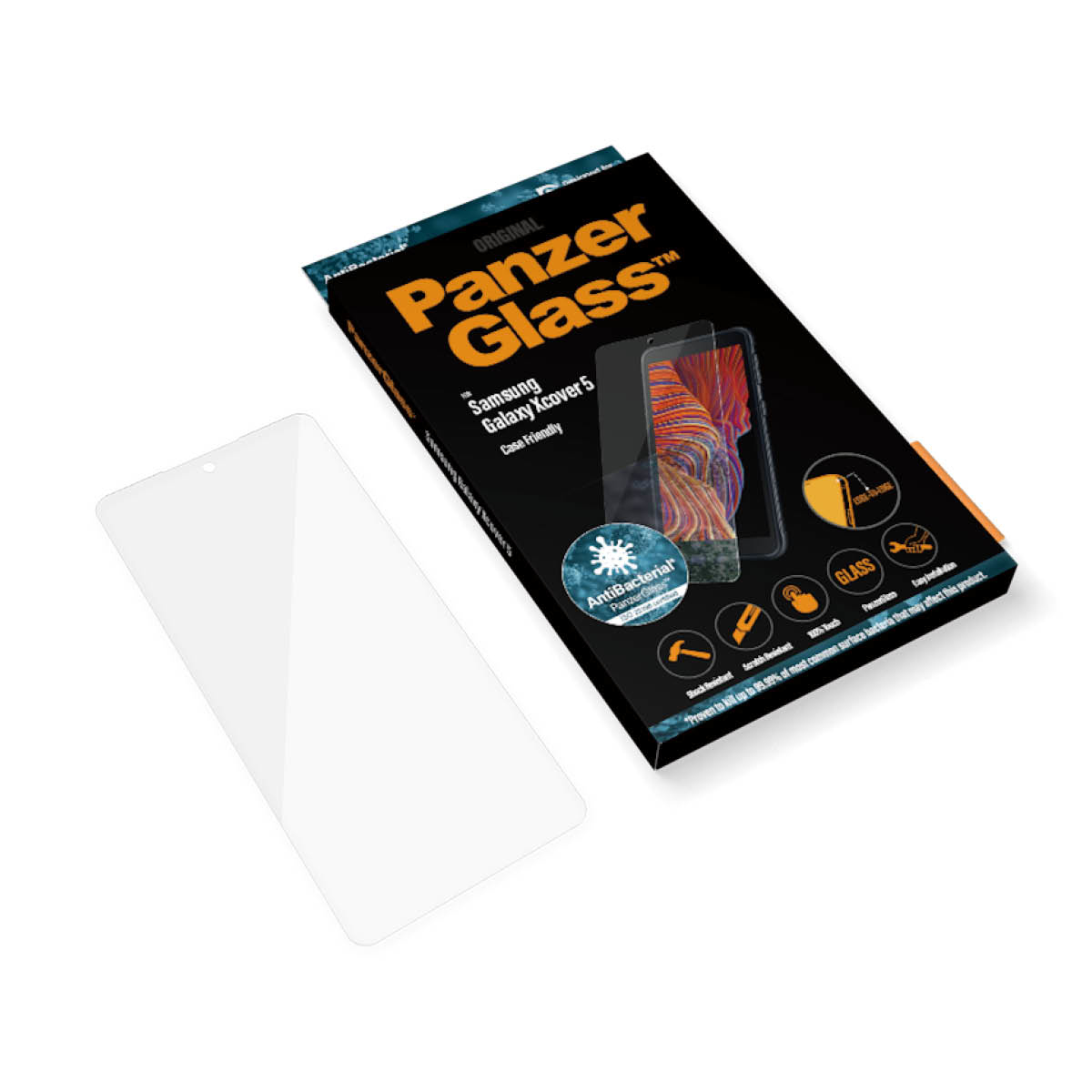 PANZERGLASS Verre protecteur d'écran compatible avec Samsung Galaxy Xcover 5 Protecteur d'écran pour Samsung Transparent