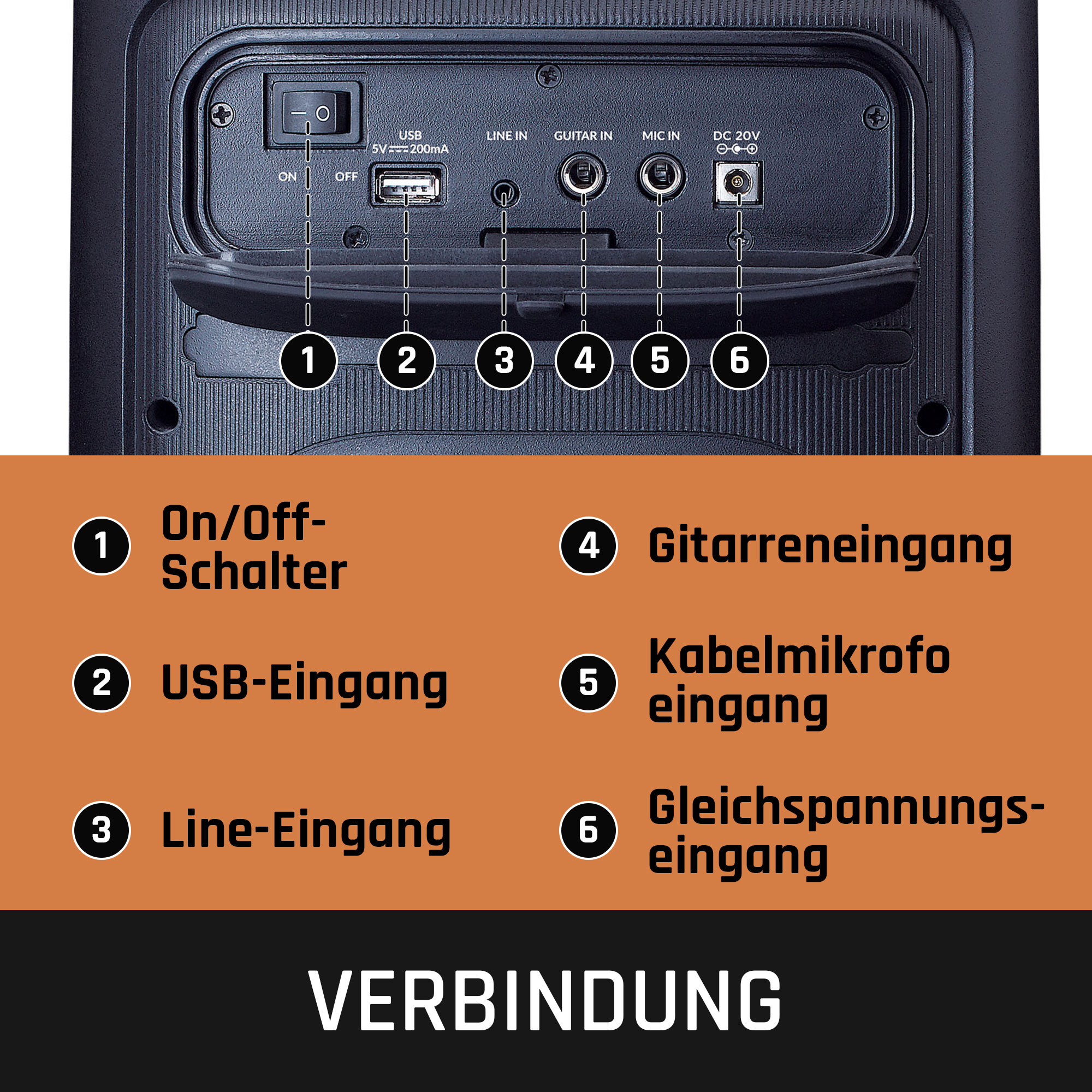 Lautsprecher, Bluetooth Schwarz PA-100BK LENCO