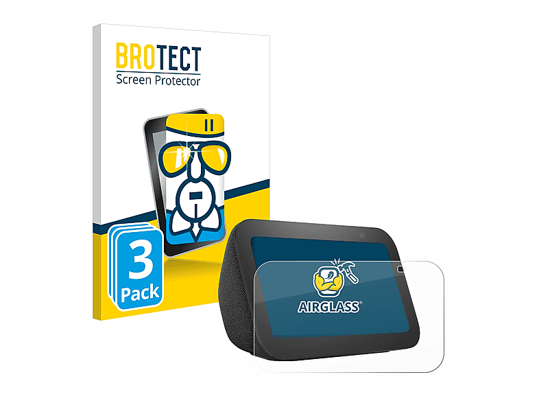 BROTECT 3x Airglass klare Schutzfolie(für Amazon Echo Show 5 (3. Gen.))