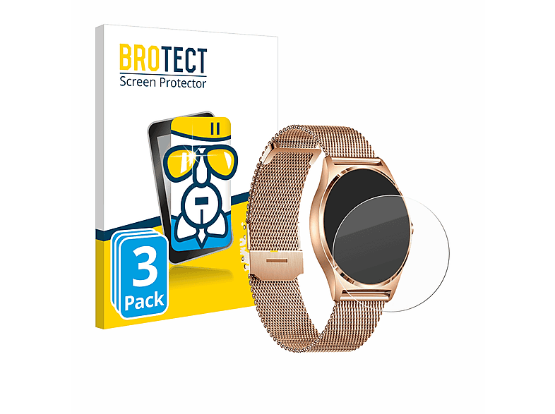 BROTECT 3x Airglass klare Schutzfolie(für Xcoast X-Watch Joli XC Pro)