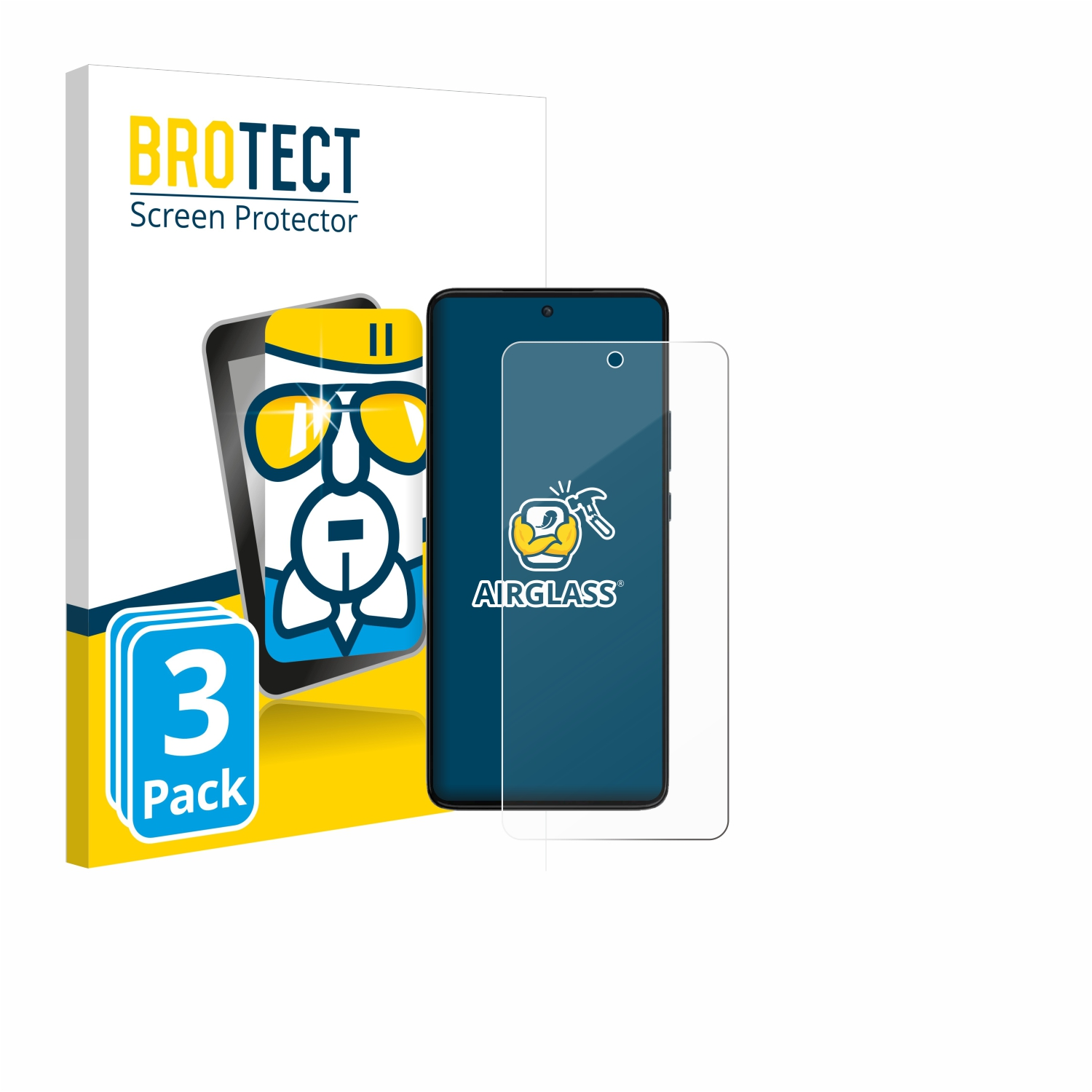 BROTECT 3x Airglass klare Motorola Moto Schutzfolie(für G84)