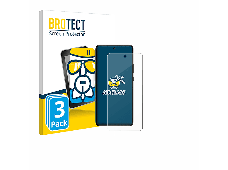 BROTECT 3x Airglass klare Motorola Moto Schutzfolie(für G84)