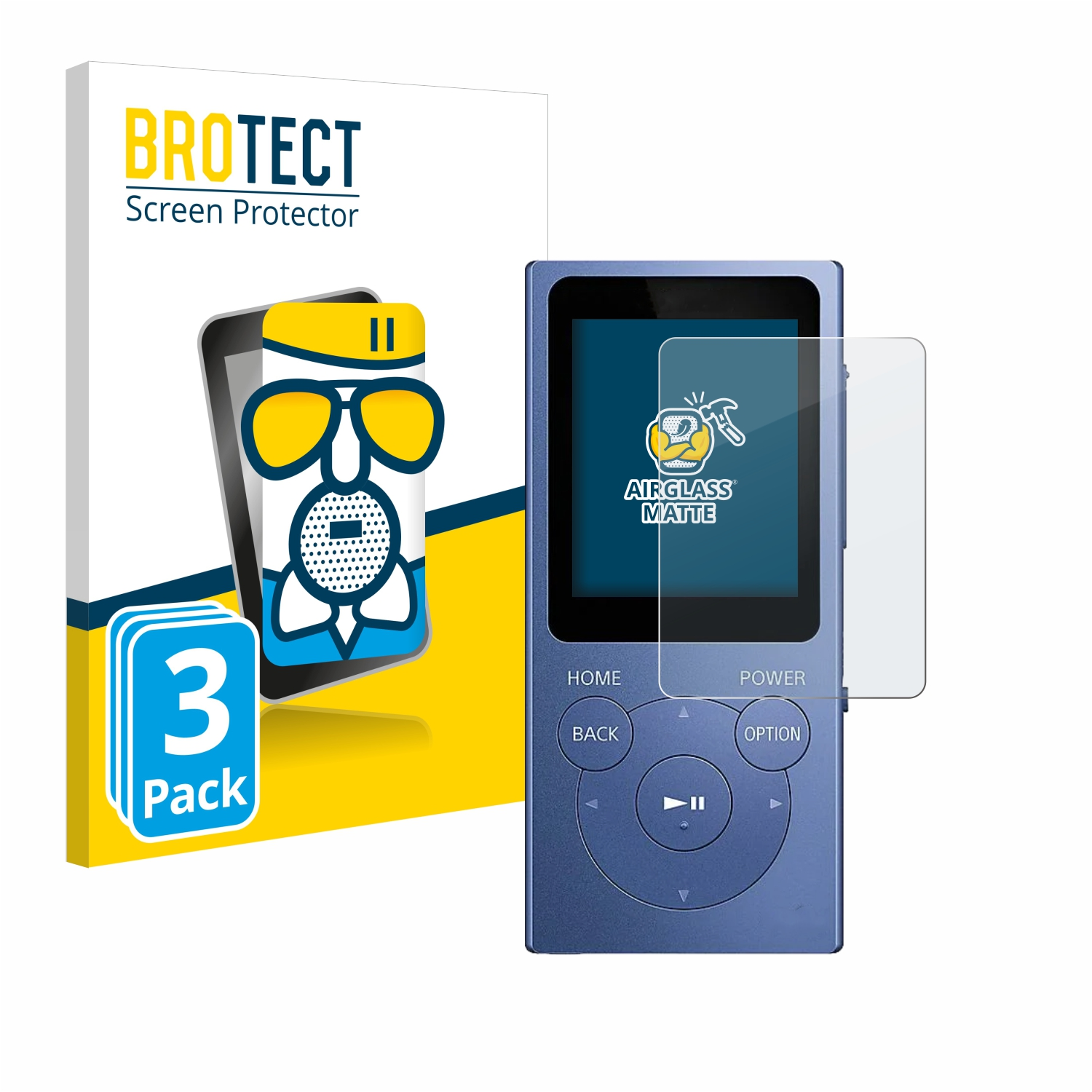 BROTECT 3x Schutzfolie(für NW-E394) Sony matte Walkman Airglass