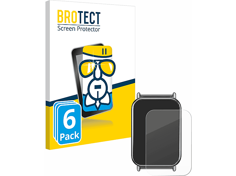 BROTECT 6x Airglass klare Schutzfolie(für 8 Xiaomi Band Mi Pro)