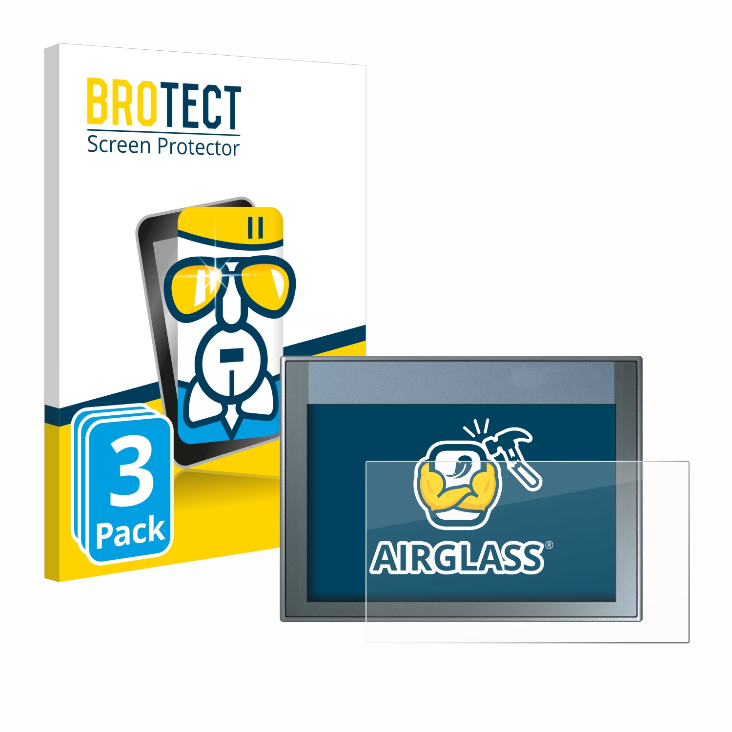 BROTECT 3x Airglass klare Schutzfolie(für KTP Siemens Basic) Simatic 700 HMI