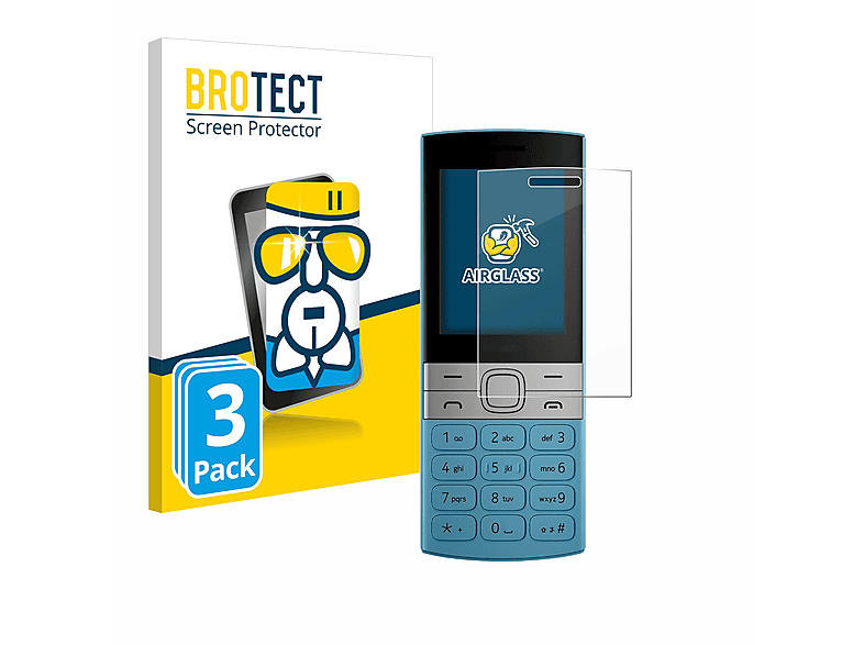 BROTECT 3x Airglass klare Schutzfolie(für (2023)) Nokia 150
