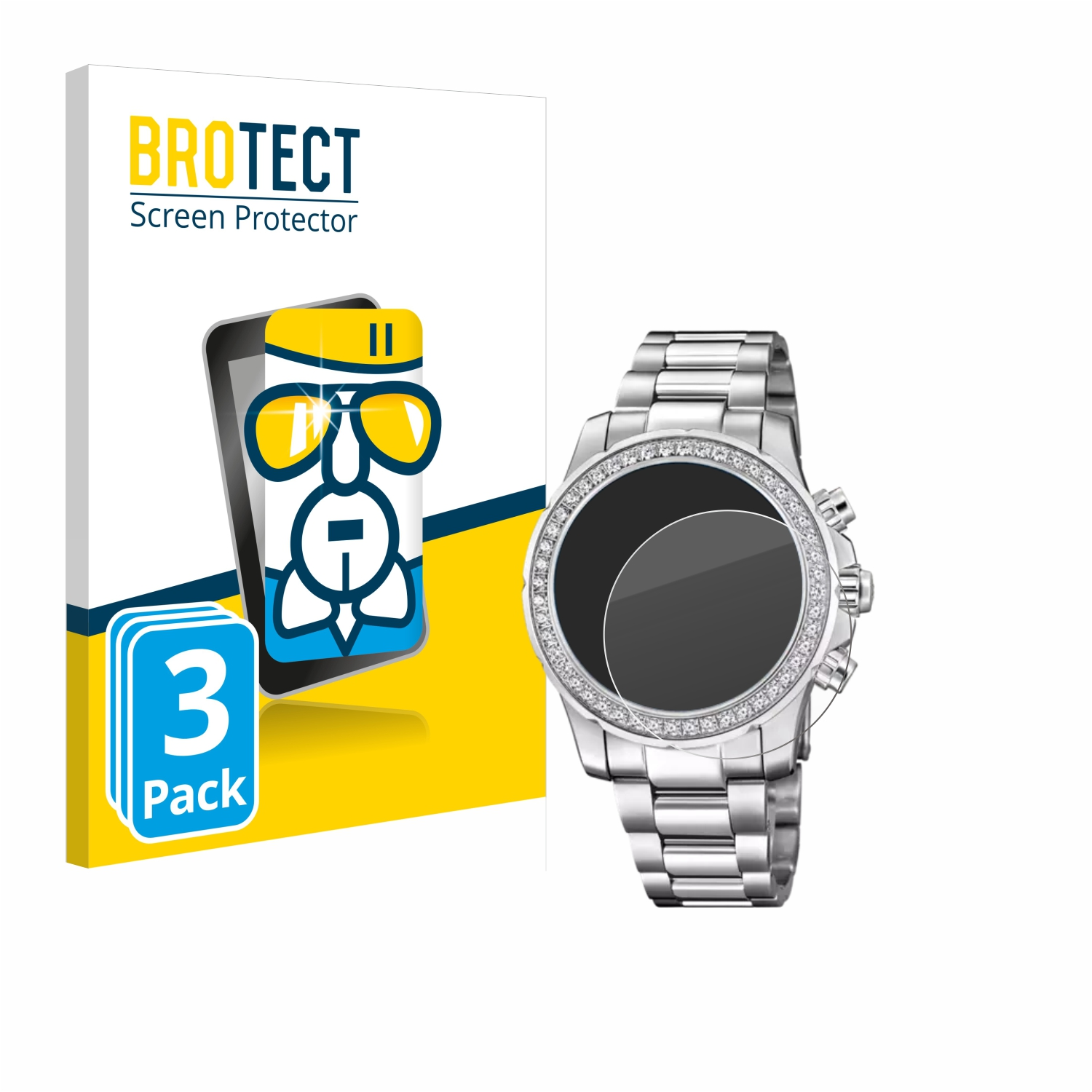 BROTECT 3x Airglass Schutzfolie(für Connected klare (J980/3)) Lady Jaguar Smartwatch