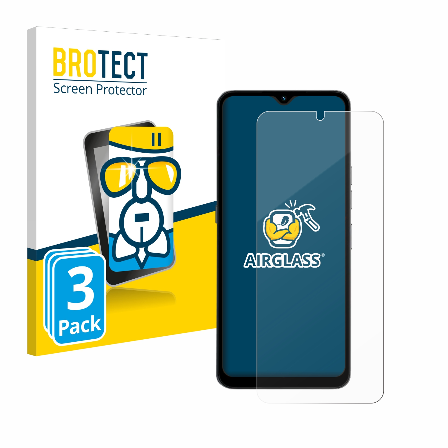 BROTECT 3x Airglass Umidigi klare A15) Schutzfolie(für