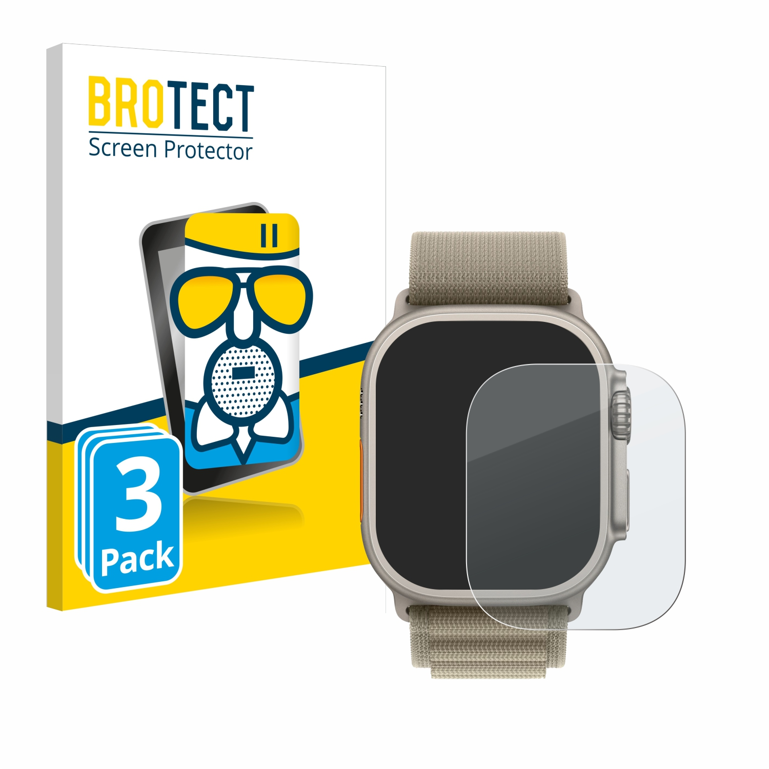 BROTECT 3x Apple Ultra 2 (49 Watch mm)) matte Airglass Schutzfolie(für
