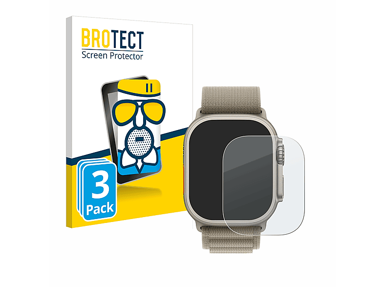 BROTECT 3x Airglass matte Schutzfolie(für Apple Watch Ultra 2 (49 mm))