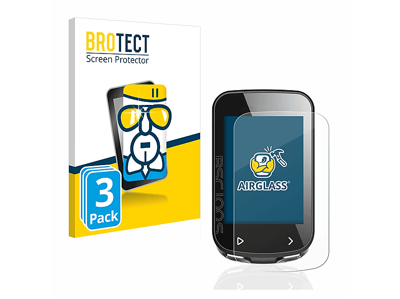 BROTECT 3x Airglass klare Schutzfolie(für igpsport BSC100S)