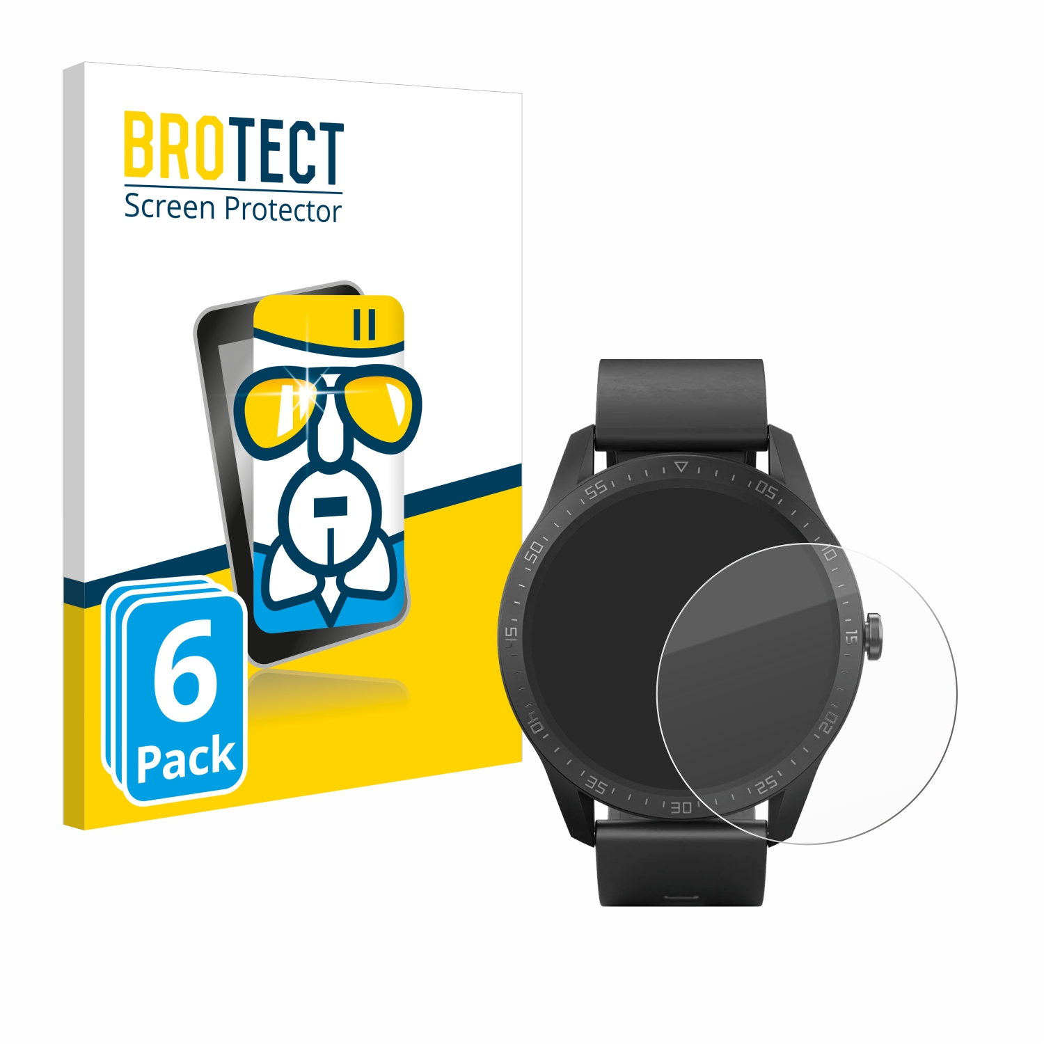 klare BROTECT Fitness-Smartwatch) Schutzfolie(für SilverCrest 6x Airglass