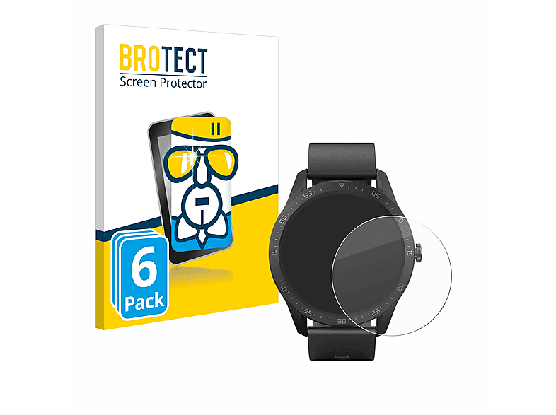 BROTECT 6x Airglass klare Schutzfolie(für SilverCrest Fitness-Smartwatch)