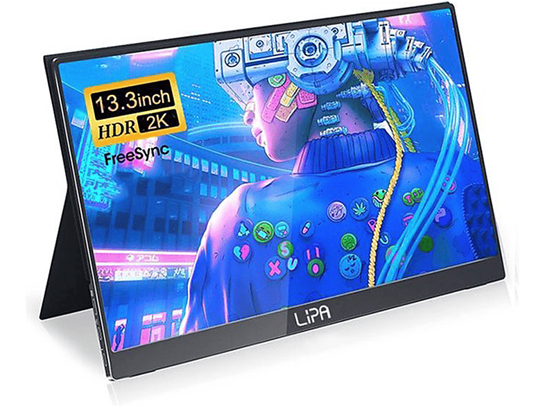 LIPA HDR-50 Portable Monitor 2K 13.3 Zoll 13,3 Zoll WXGA+ Monitor (2 ms Reaktionszeit , 60 Hz , 60 Hz nativ)