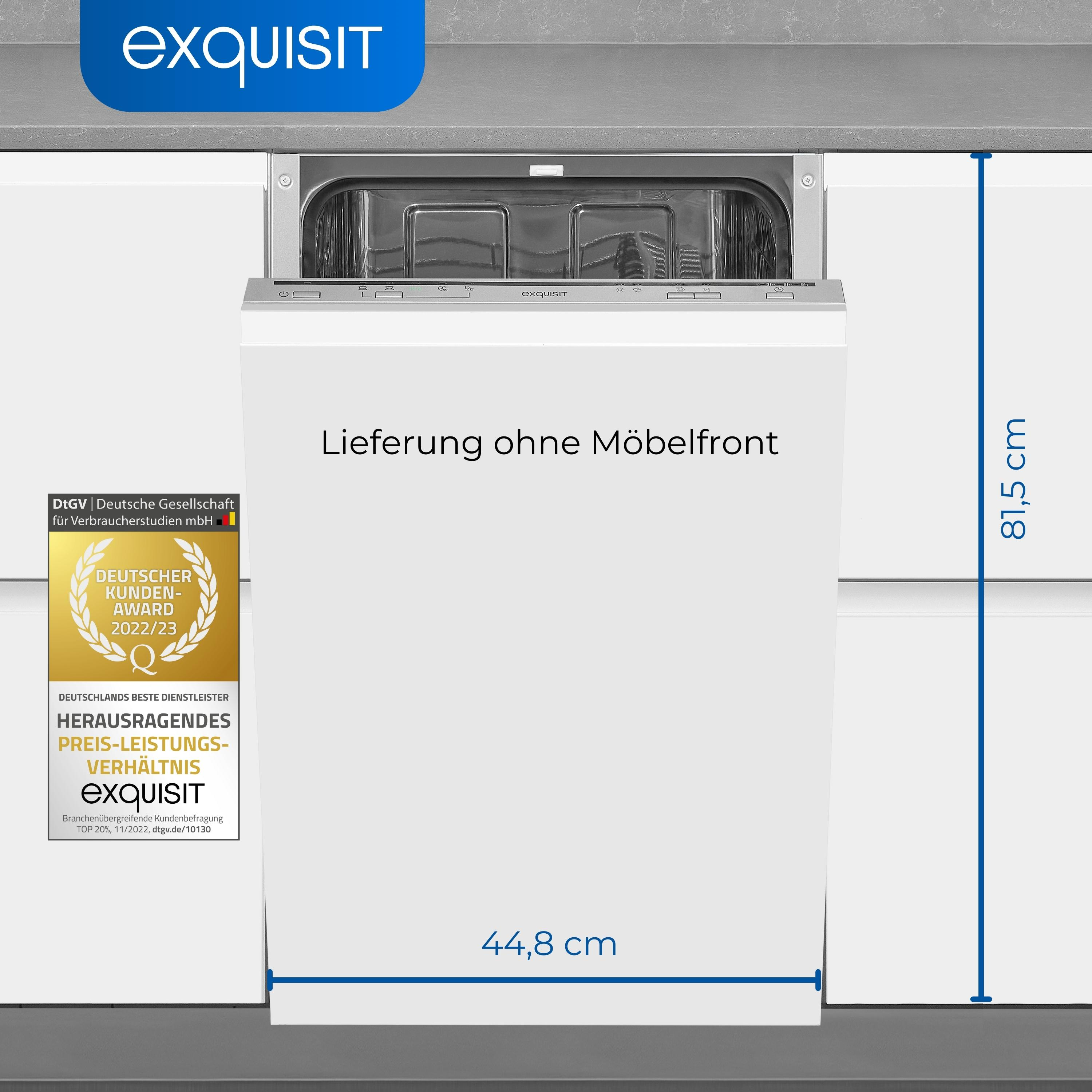 (Besteckkorb, (Einbaugerät dB EGSP1009-E-030E mm (A), 448 E) EXQUISIT 49 breit, Geschirrspüler silber