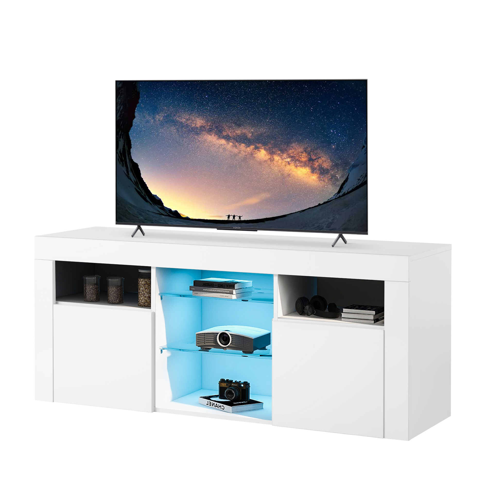 LINGDA TV-Schrank LED-Licht Farben TV-Ständer 16