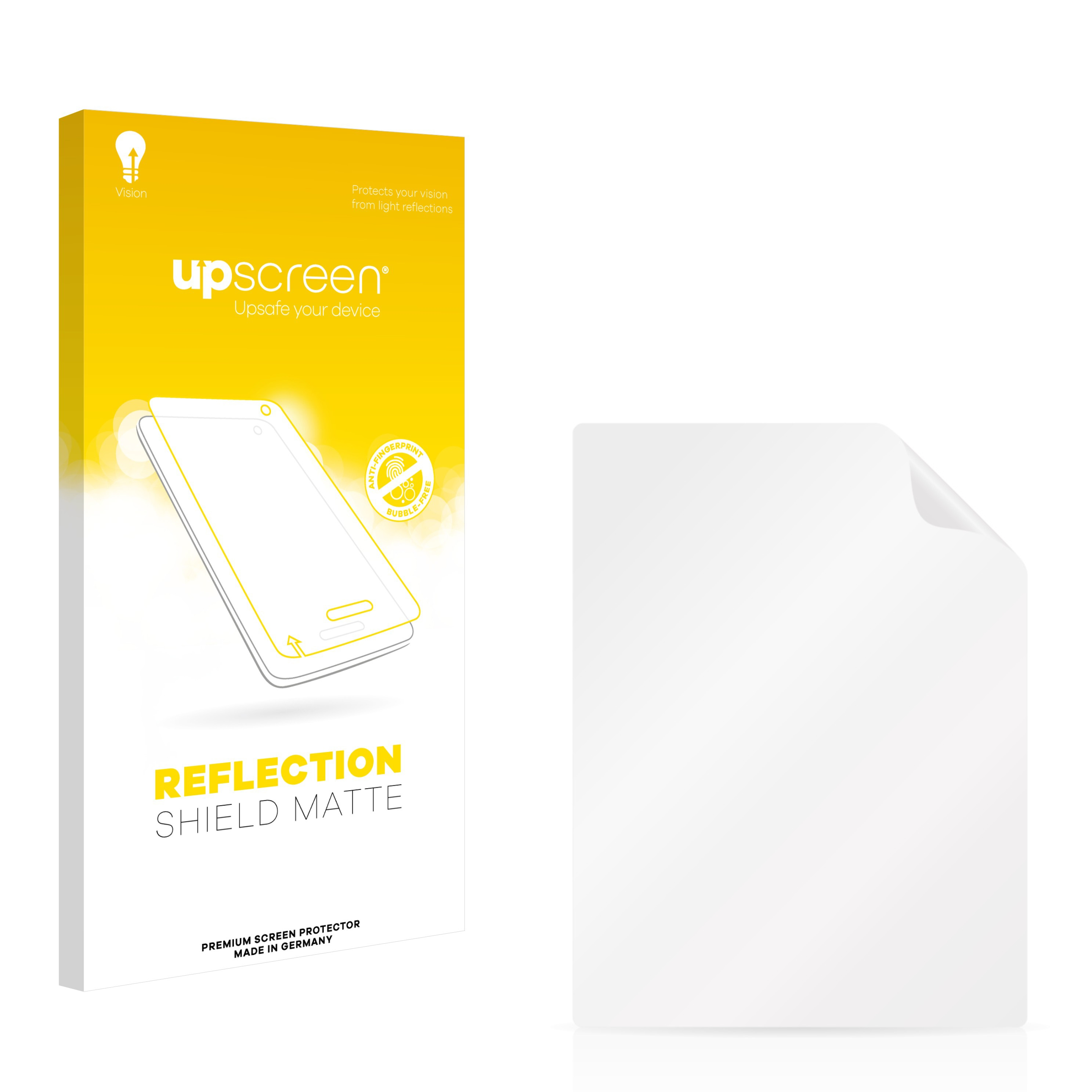 Eine Box mit Displayschutz und einem Blatt. Die Box zeigt ein Telefon mit angebrachtem Schutz.