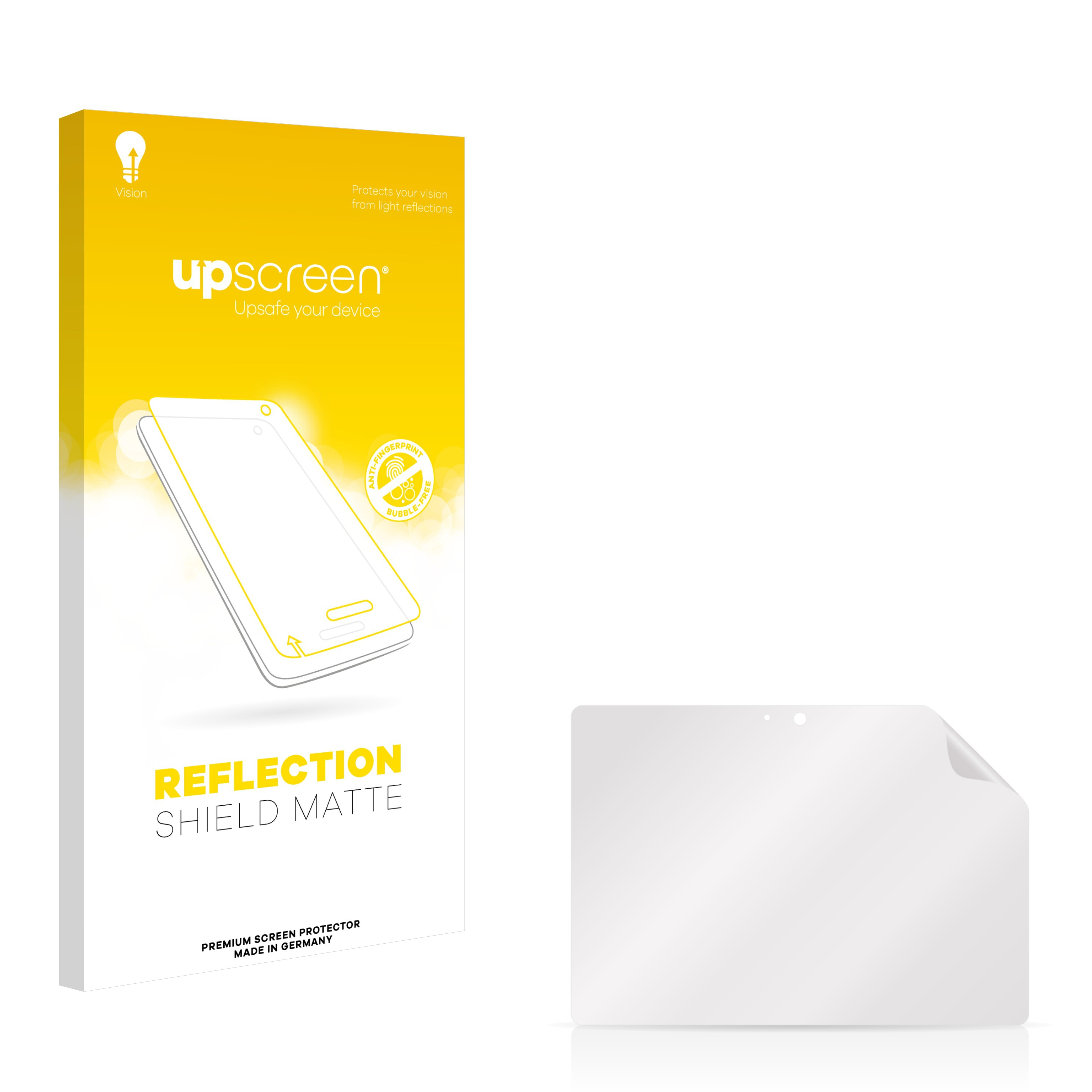 Eine Displayschutzfolienverpackung und ein Protektor mit weißem Hintergrund.