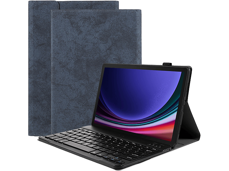 Tab Kunstleer, Samsung Blau Tablethülle mit Tastatur Kompatibel für Backcover CAZY Hülle Galaxy