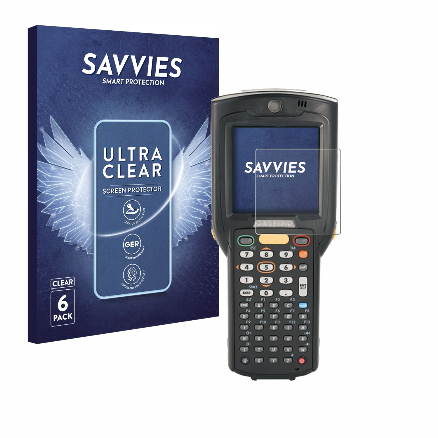 SAVVIES MC3190-Z) klare 6x Motorola Schutzfolie(für
