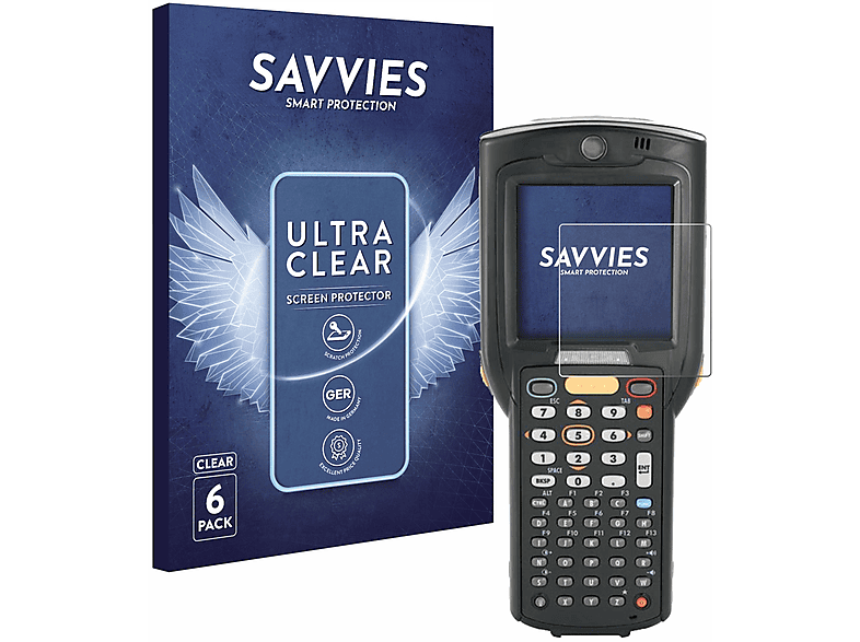 SAVVIES 6x klare MC3190-Z) Schutzfolie(für Motorola