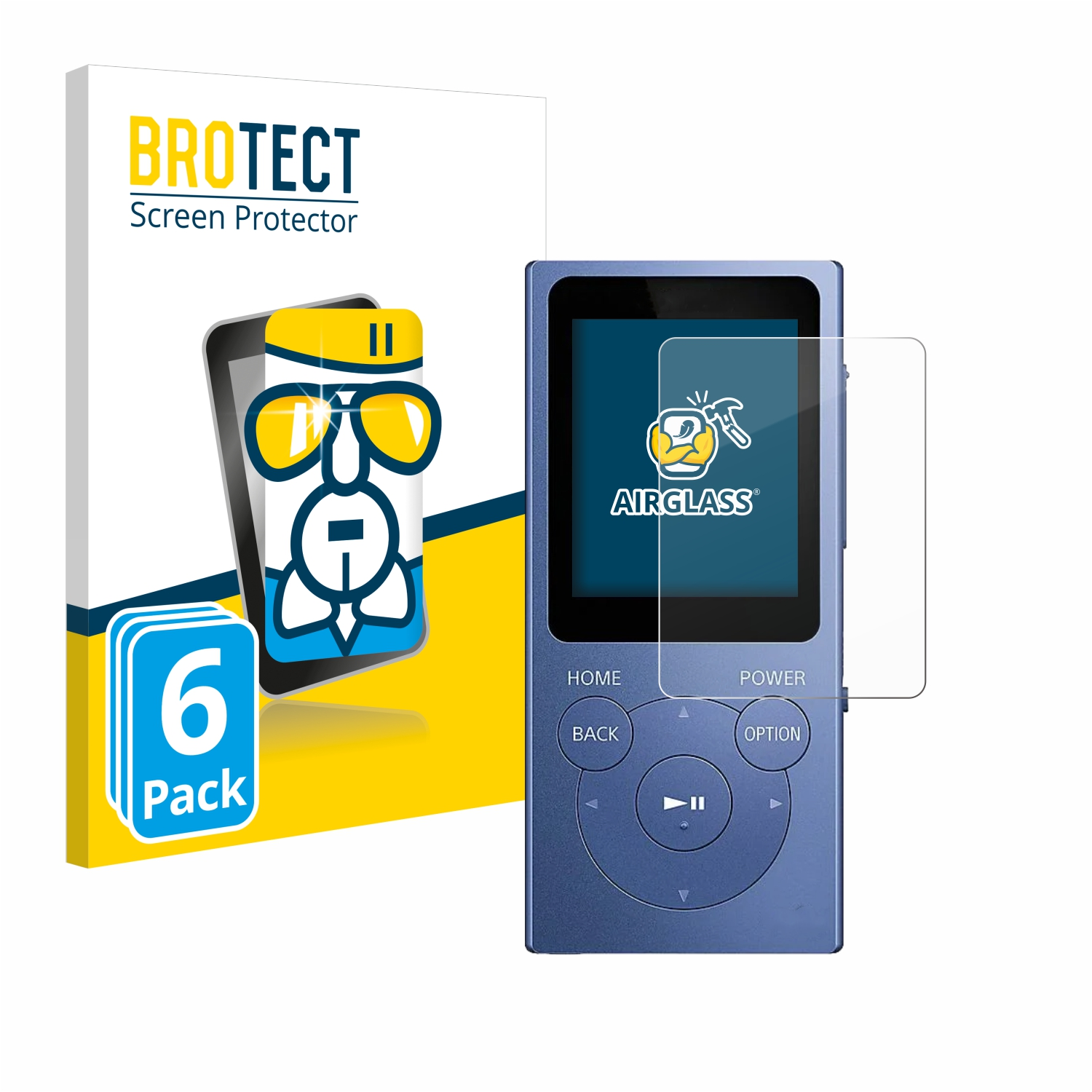 BROTECT 6x Airglass klare Sony NW-E394) Schutzfolie(für Walkman
