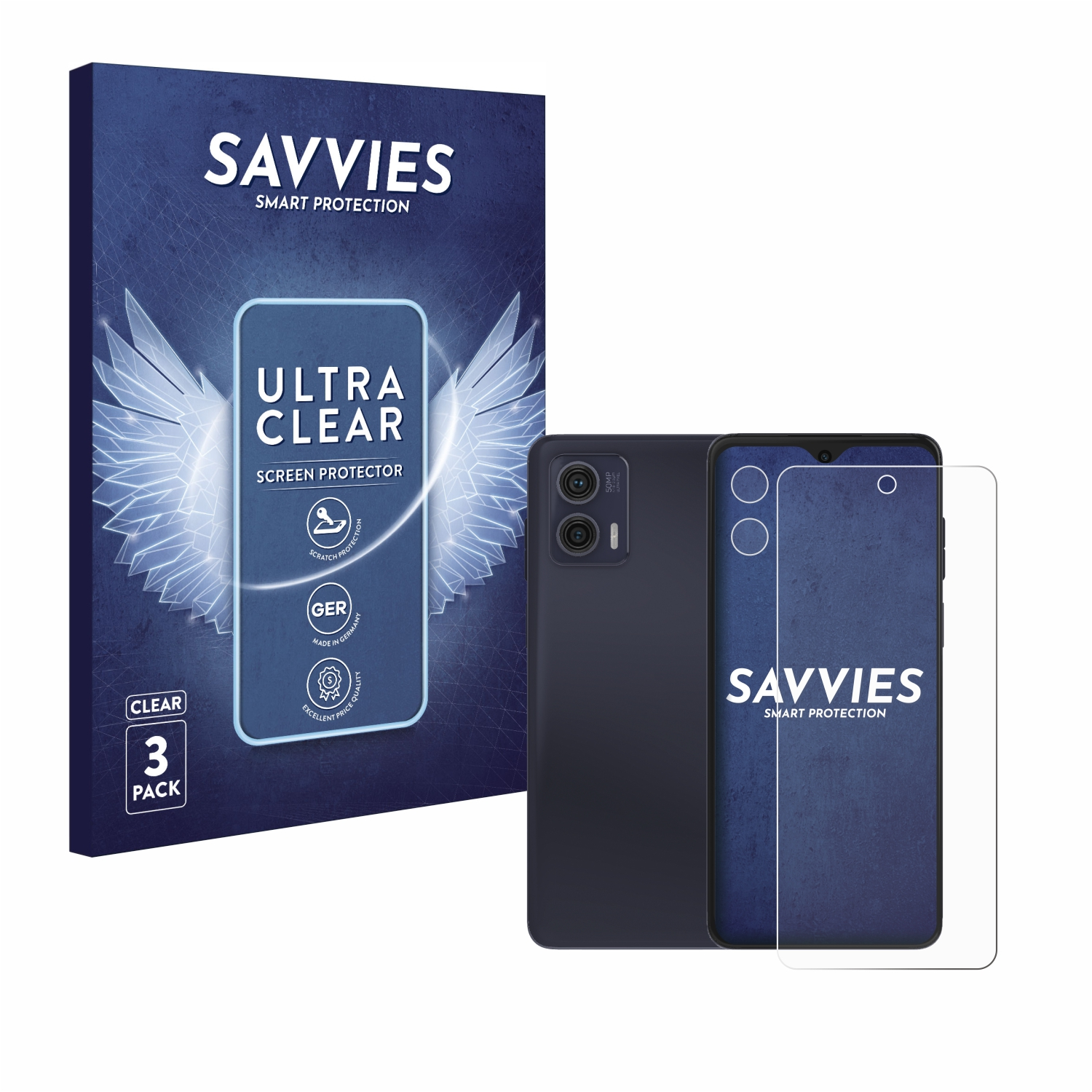 SAVVIES 6x Schutzfolie(für 5G) Motorola Moto G73 klare
