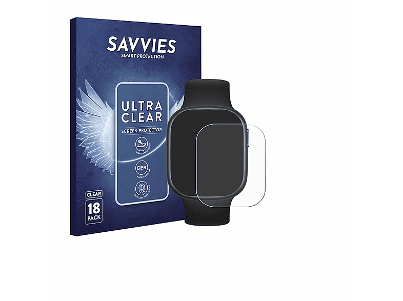 SAVVIES 18x klare Schutzfolie(für Honor Watch 4) | Smartwatch Schutzfolien & Gläser