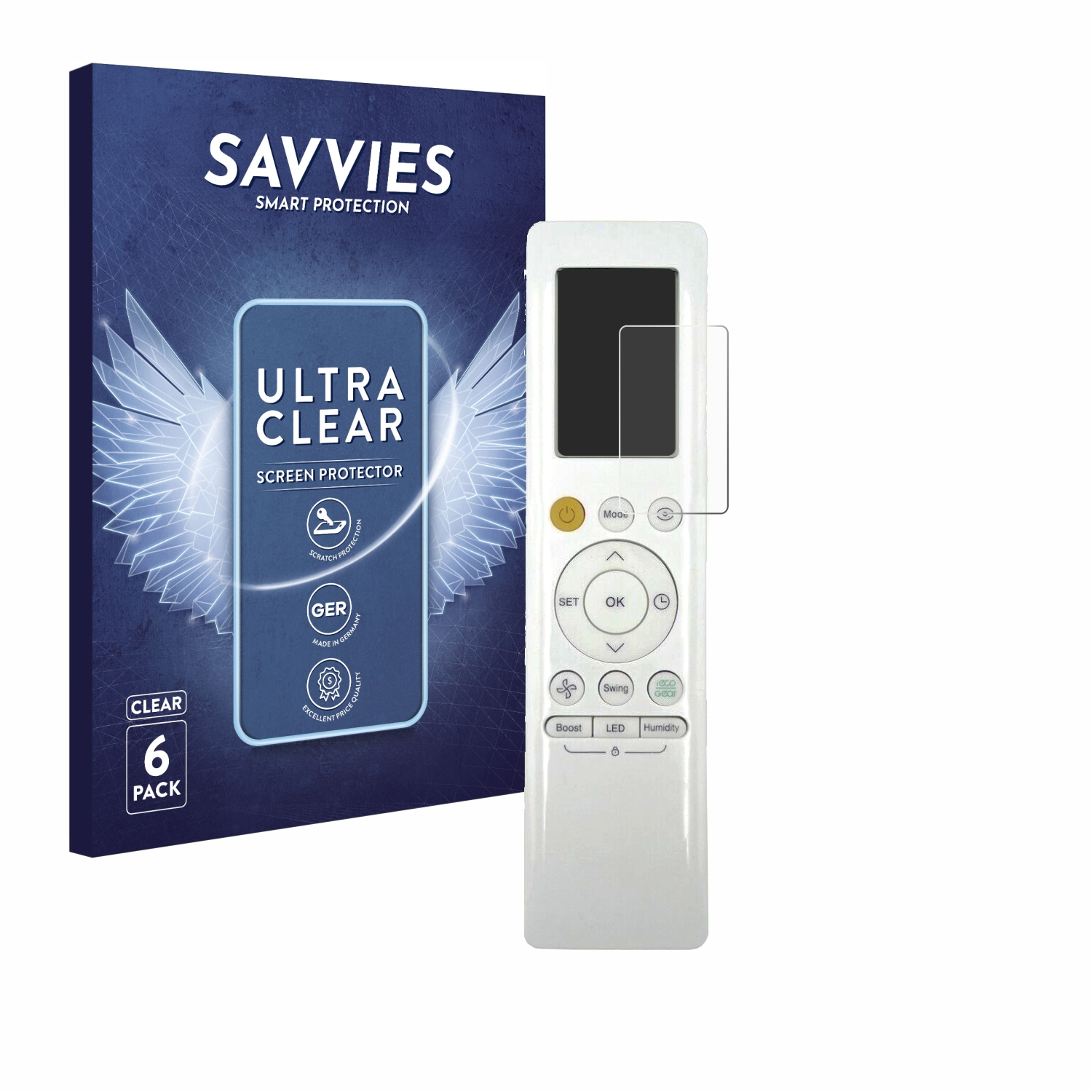SAVVIES 6x Remote Schutzfolie(für Pro Control) ALL Midea EASY klare