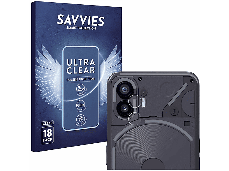 SAVVIES 18x klare Schutzfolie(für Nothing Phone (2))