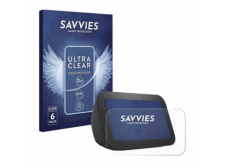 SAVVIES 6x 5 (3. Gen.)) klare Schutzfolie(für Amazon Show Echo