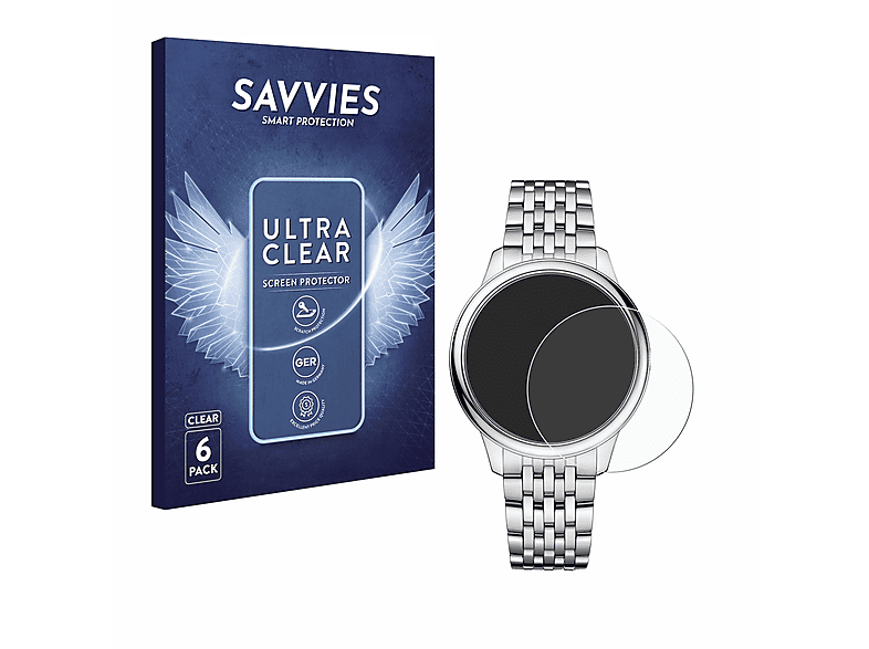 SAVVIES 6x klare Schutzfolie(für Omega De Ville Prestige (41 mm))