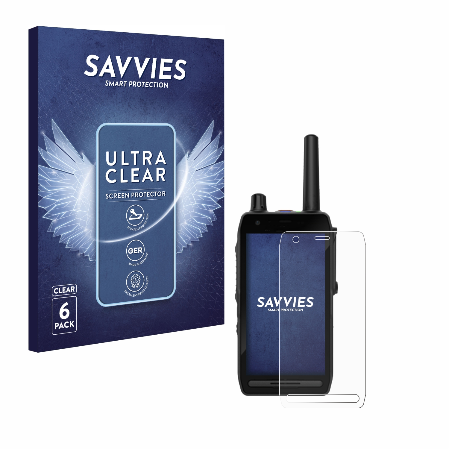 Tetra) 6x klare Motorola SAVVIES MXP7000 Schutzfolie(für