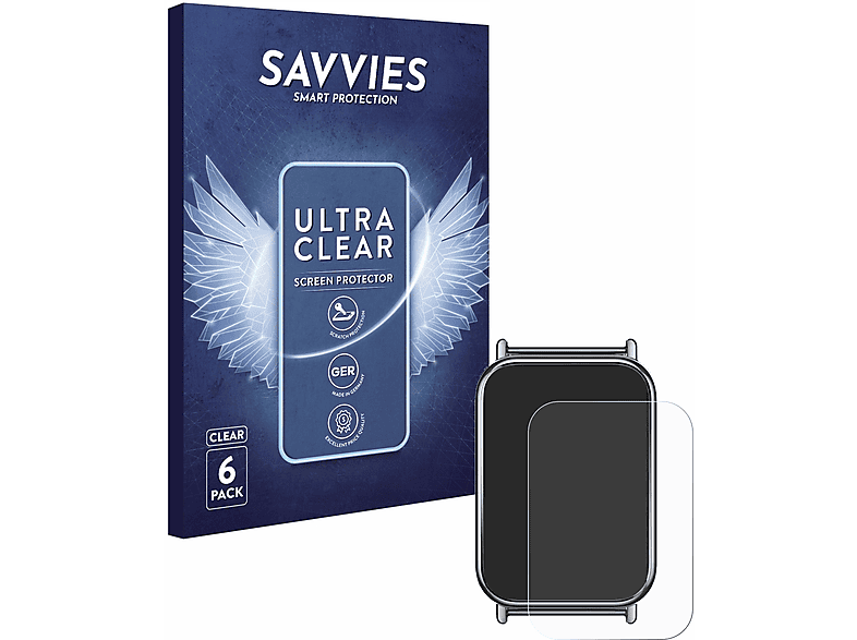 SAVVIES 6x klare Schutzfolie(für Xiaomi Mi Band 8 Pro)