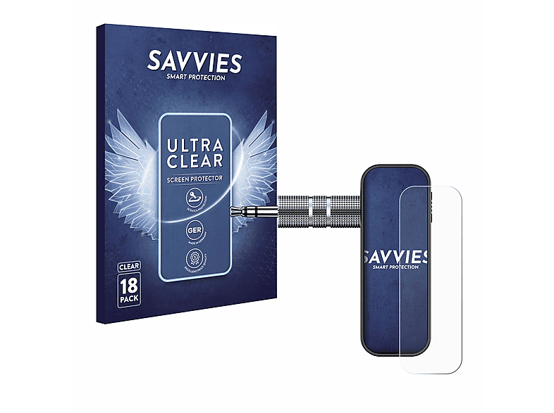 SAVVIES 18x klare Schutzfolie(für MP MPAD PCASE C28 Wireless Transmitter Receiver)