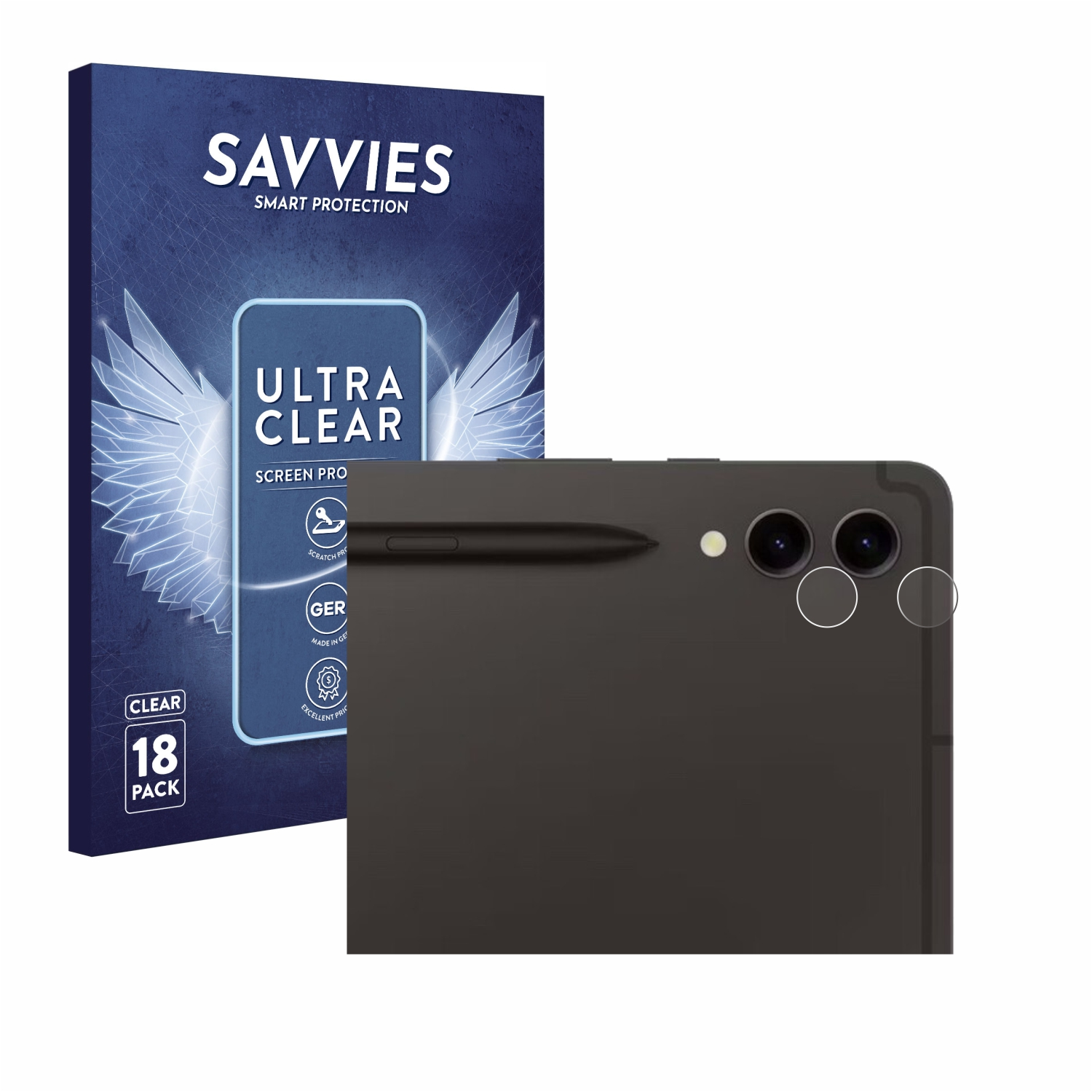 Schutzfolie(für WiFi) klare SAVVIES S9 Galaxy Plus 18x Tab Samsung