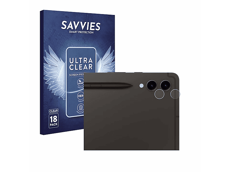 SAVVIES 18x klare Schutzfolie(für Plus Galaxy WiFi) Samsung Tab S9