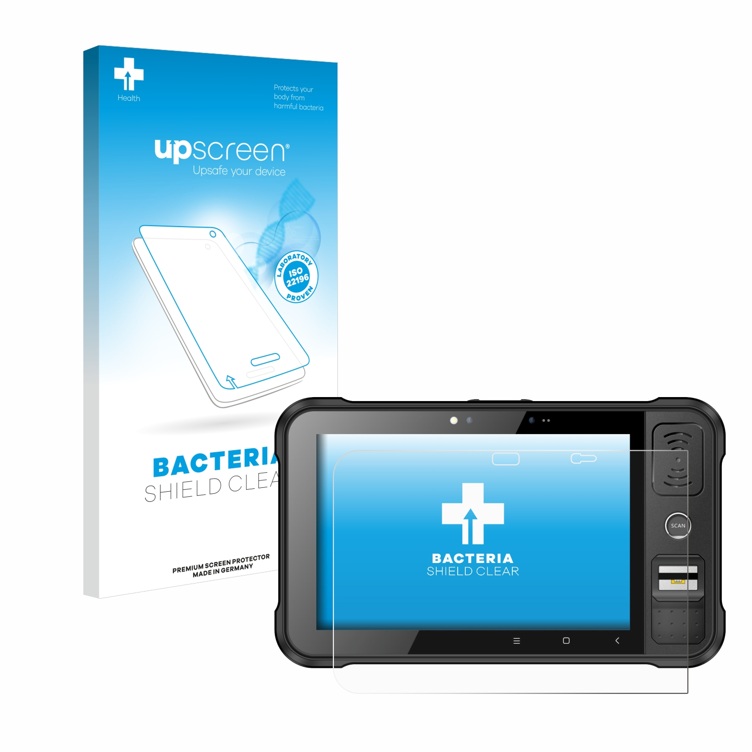 UPSCREEN antibakteriell klare Schutzfolie(für RFID P80 Chainway Tablet)