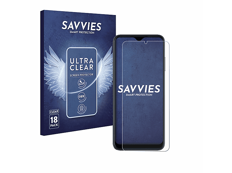 SAVVIES 18x klare Schutzfolie(für Revvl Pro 6 T-Mobile 5G)