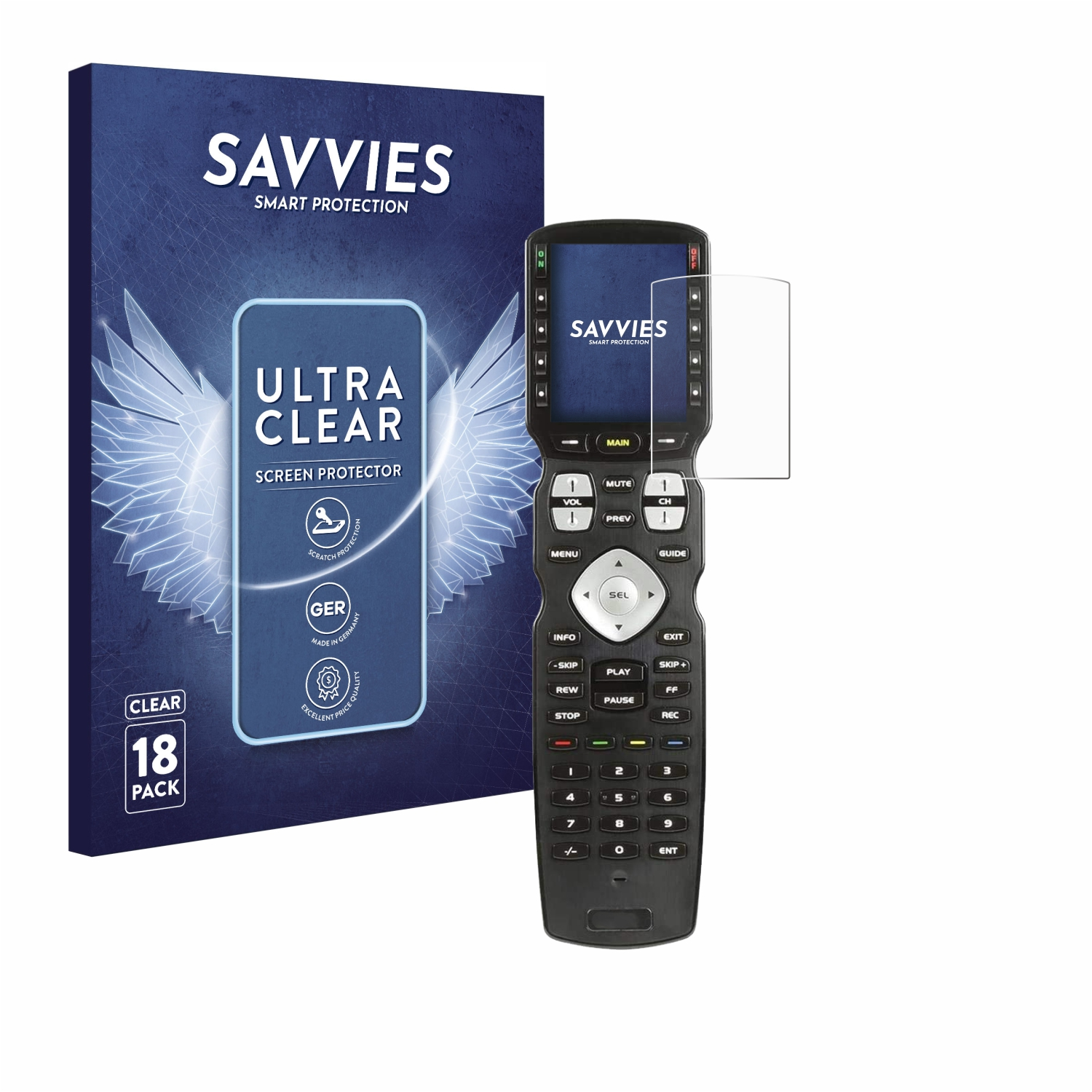 18x URC Universal klare SAVVIES Remote MX990) Schutzfolie(für