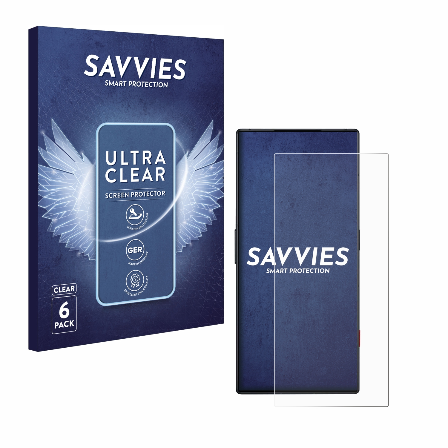 SAVVIES 6x klare Schutzfolie(für ZTE Magic Red Nubia 8S Pro)