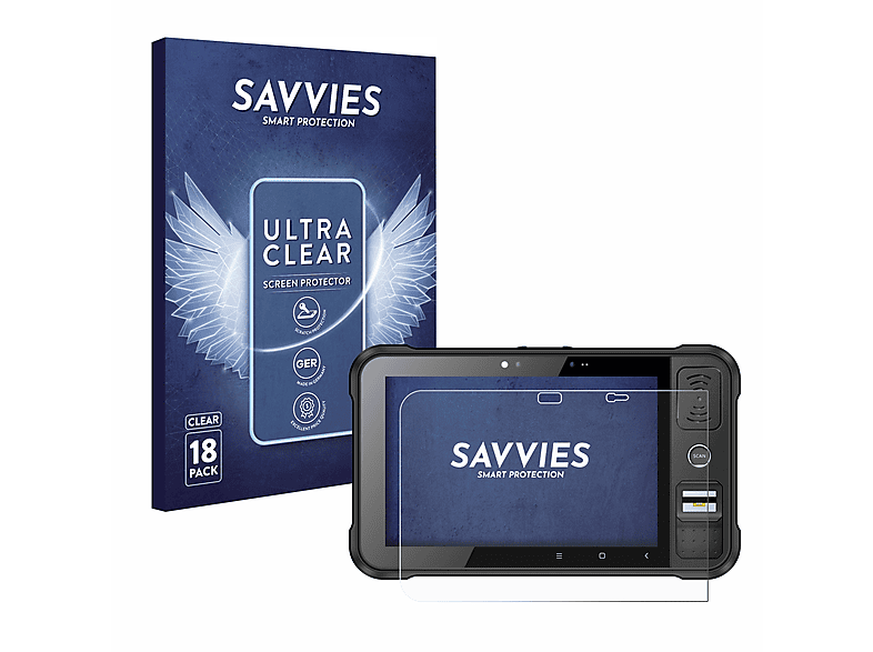 SAVVIES 18x klare Schutzfolie(für Chainway Tablet) RFID P80