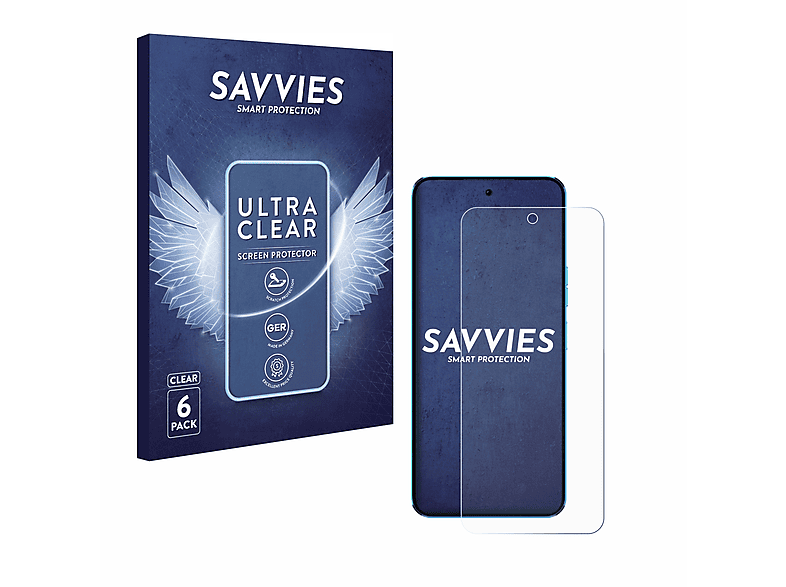 SAVVIES 6x klare 3) Schutzfolie(für Pova Neo Tecno