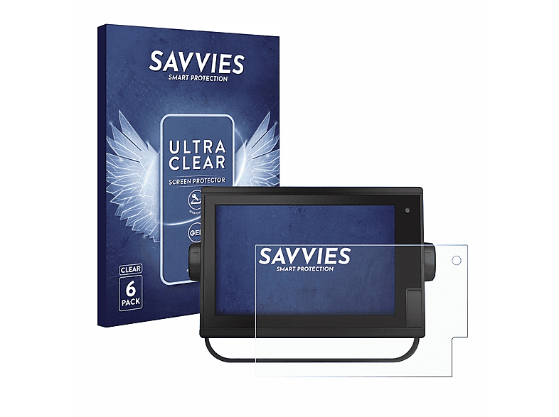 SAVVIES 6x klare Schutzfolie(für Garmin GPSMAP 722)